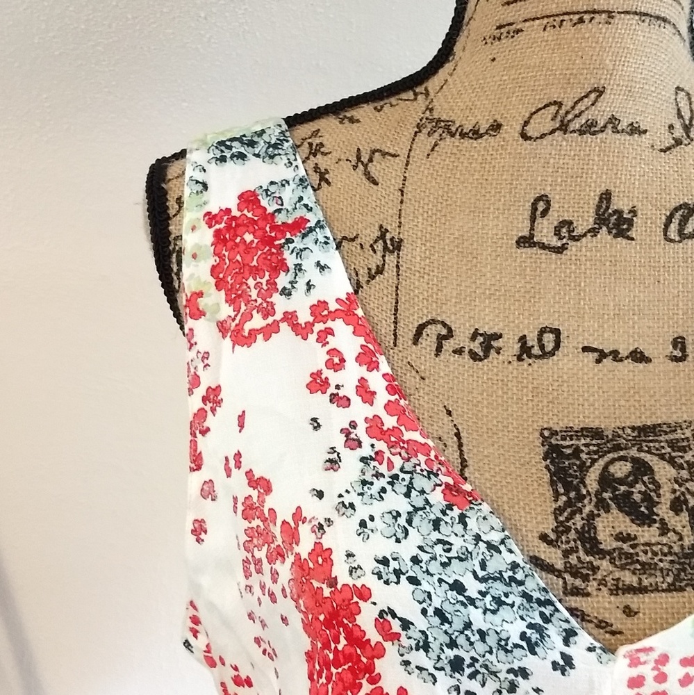 NWT Lucky Brand Med. Floral White Boho Maxi Dress - Picture 4 of 7